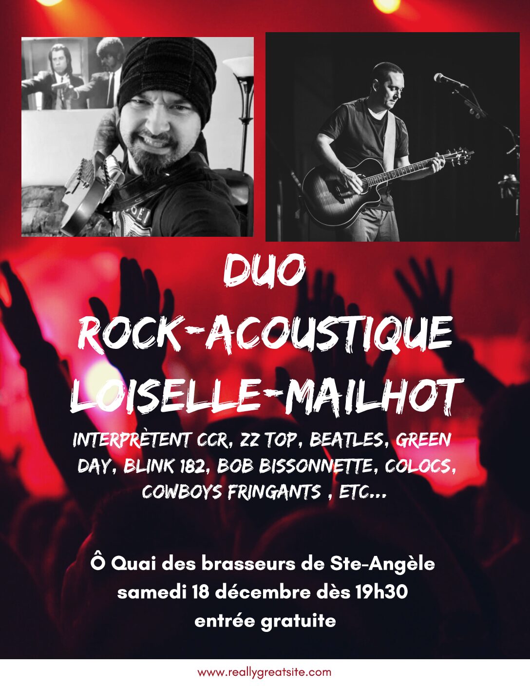 Duo rock acoustique Loiselle et Mailhot